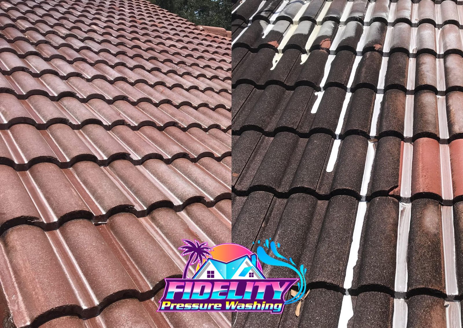 Soft Wash Lakewood Ranch roof cleaning in action.